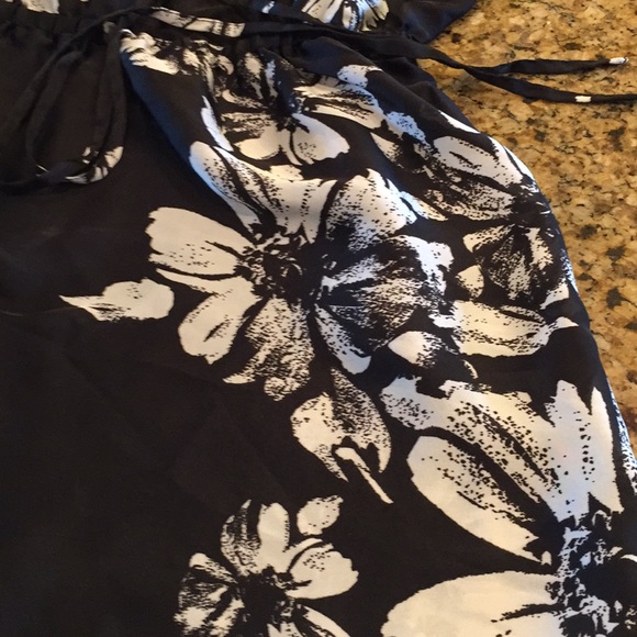 Allen B Black Floral Sheer Mini Dress - Picture 2 of 7